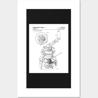 Sailing Winch Patent - Sailor Lake House Decor Art - White Posters and Art